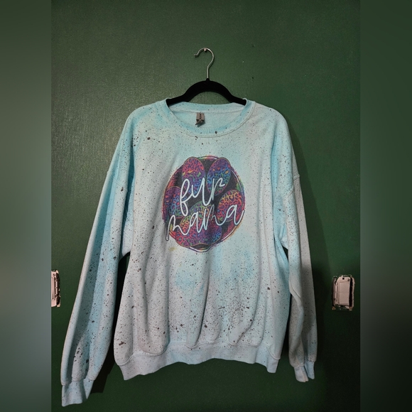Gildan Tops - Gildan XL Light Blue Fur Mama Sweatshirt